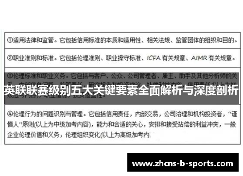 英联联赛级别五大关键要素全面解析与深度剖析